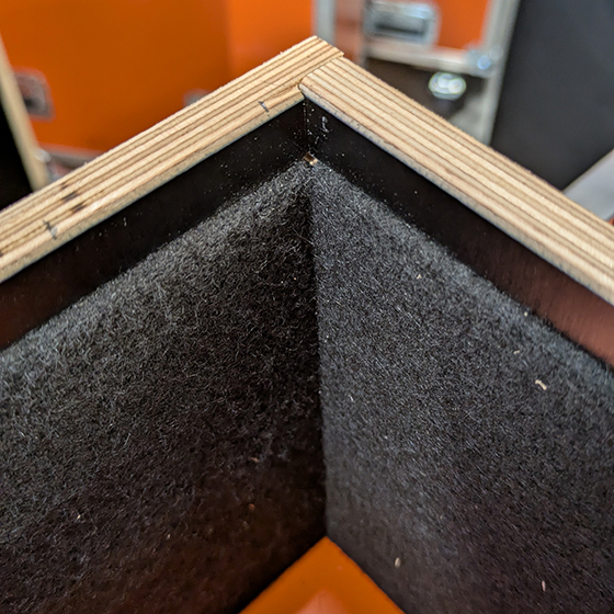 flightcase interieur tapijt zwart Orange Cases