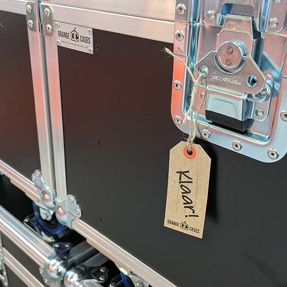 flightcase zwart klaar vlindersluiting Orange Cases, orangecases
