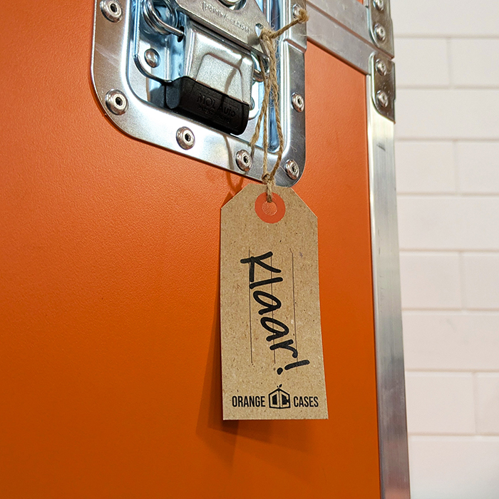 Flightcase oranje label klaar, OrangeCases, Orange Cases