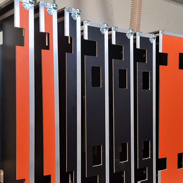 Flightcase deksels met strips - Orange Cases