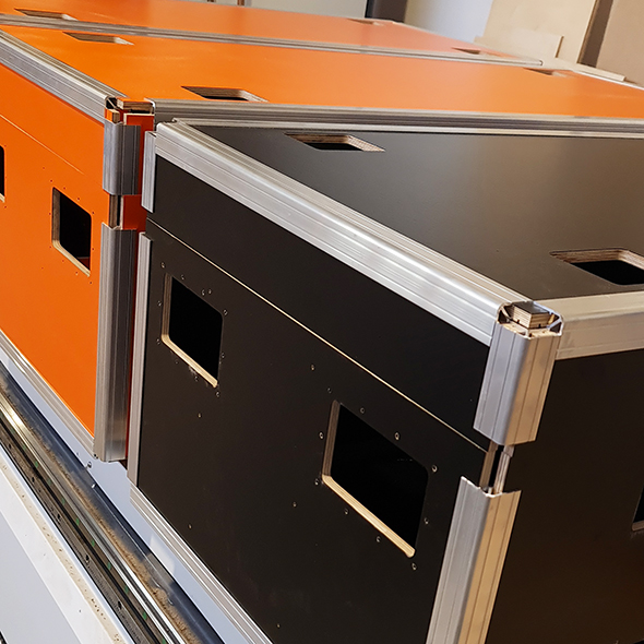Flightcase planken gefreesd - Orange Cases